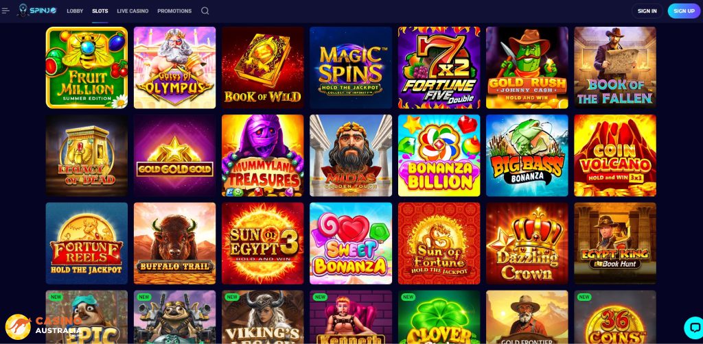 Spinjo Casino Games Australia