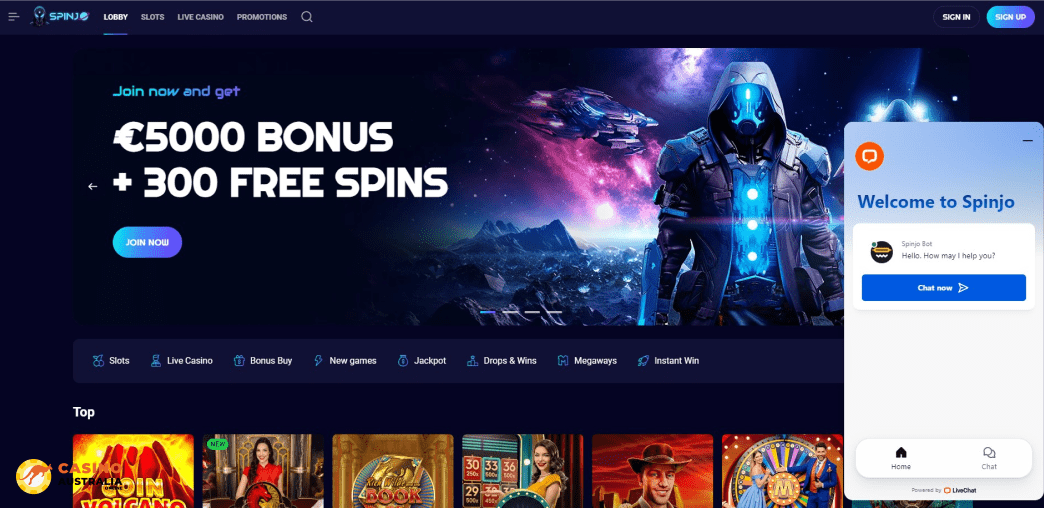 Support at Spinjo Casino Australia