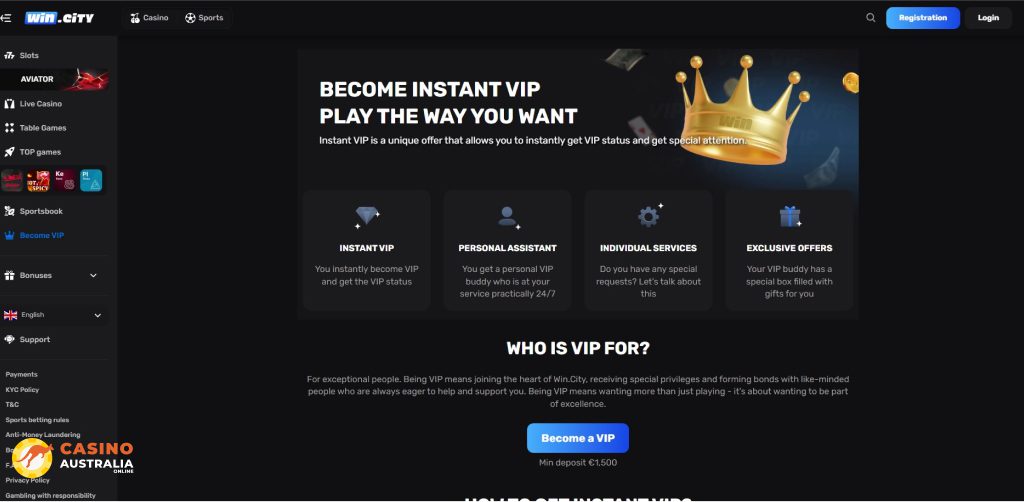 Vip Program at WinCity Casino Australia