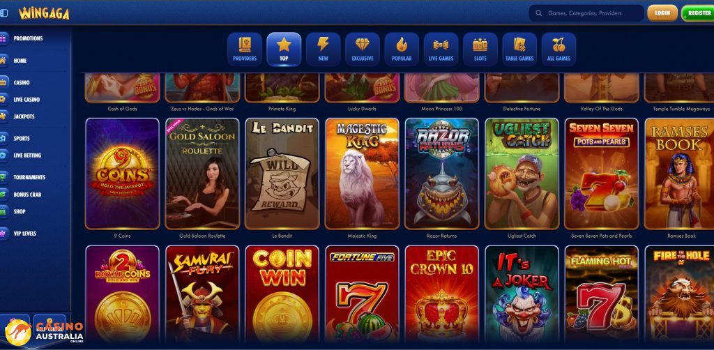 Wingaga Casino Games Australia