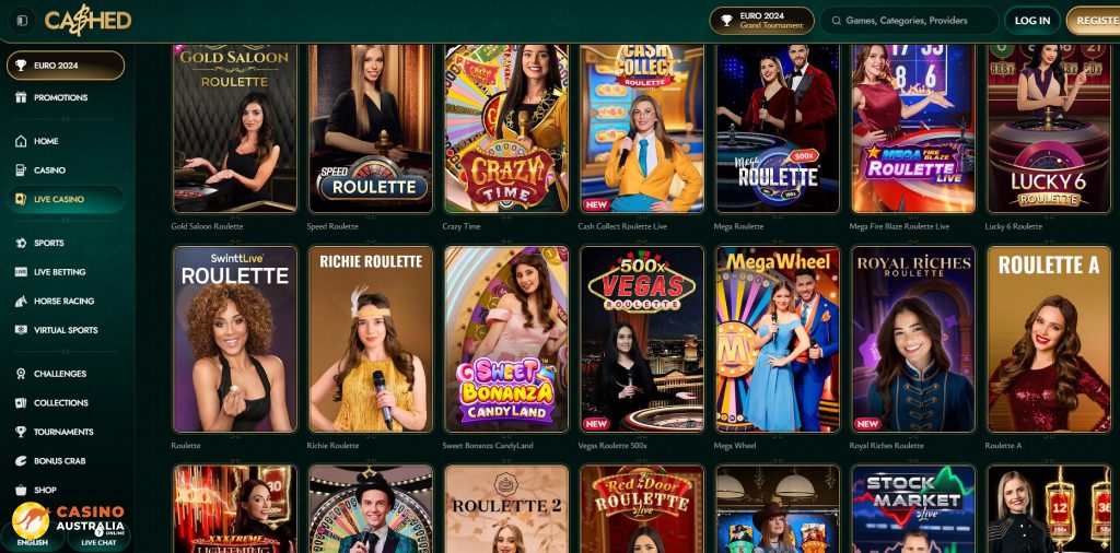 Cashed Casino Live Games Australia