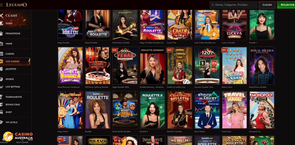 Legiano Casino Live Games Australia