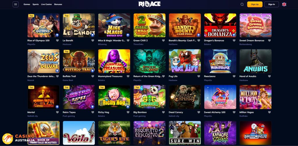 RioAce Casino Games Australia