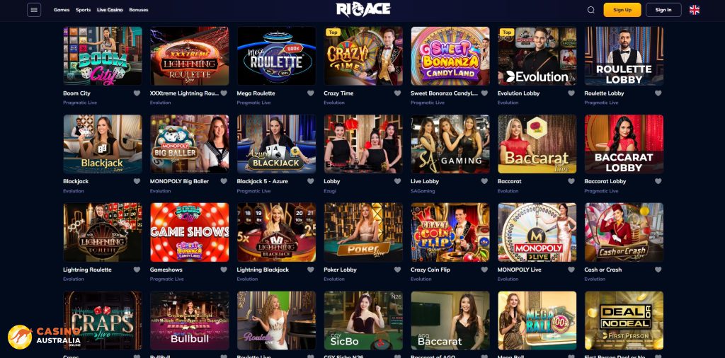 RioAce Casino Live Games Australia