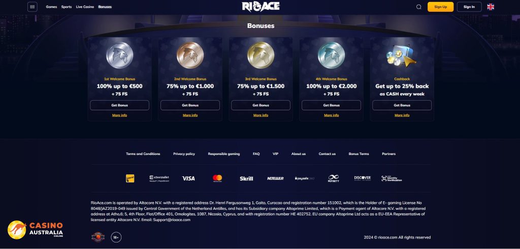 RioAce Casino Promotions Australia