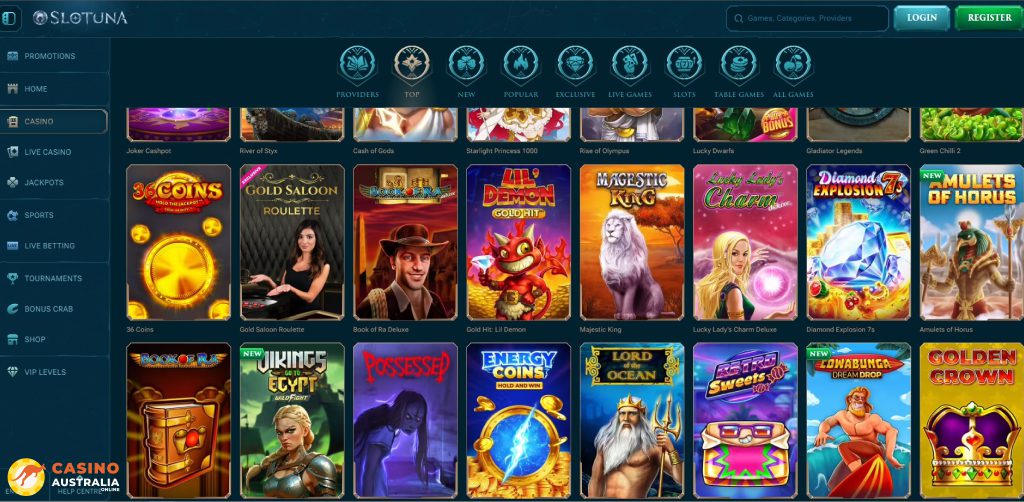 Slotuna Casino Games Australia