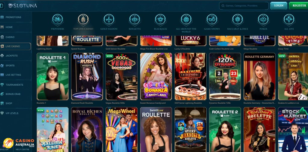 Slotuna Casino Live Games Australia