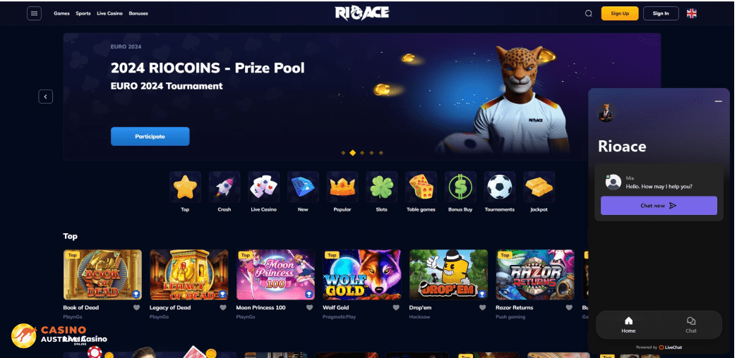 Support at RioAce Casino Australia