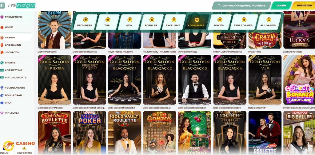 Betalright Casino Live Games Australia