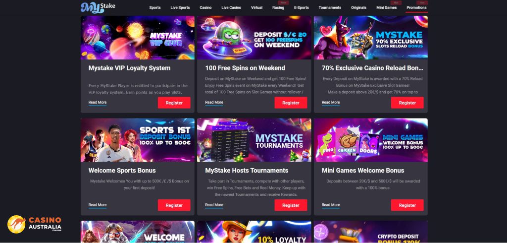 MyStake Casino Promotions Australia