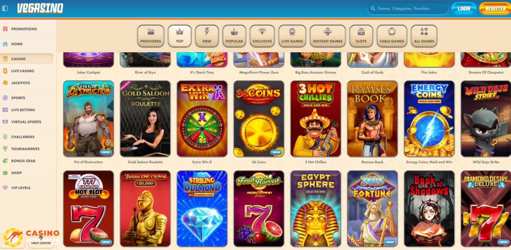 Vegasino Casino Payment Methods