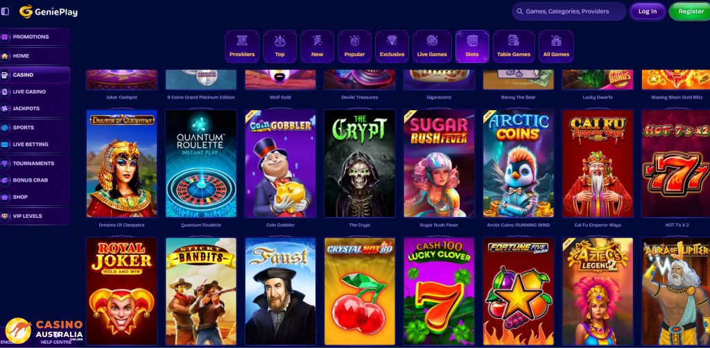 GeniePlay Casino Games Australia