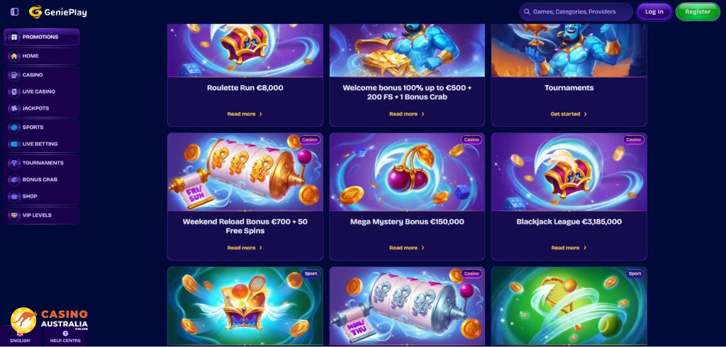 GeniePlay Casino Promotions Australia