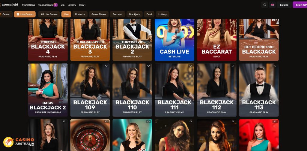 CrownGold Casino Live Games Australia