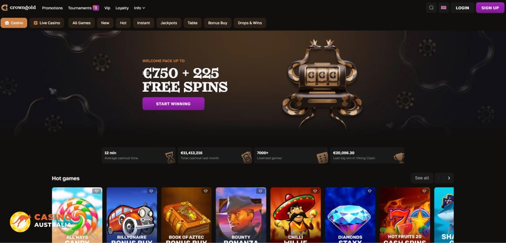 CrownGold Casino Review Australia