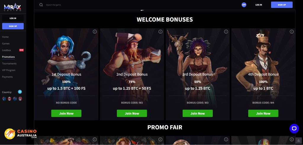 Mirax Casino Promotions Australia