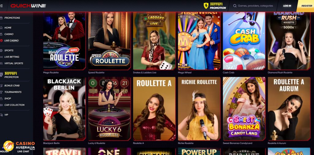 QuickWin Casino Live Games Australia