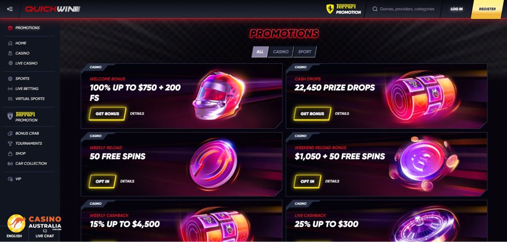 QuickWin Casino Promotions Australia