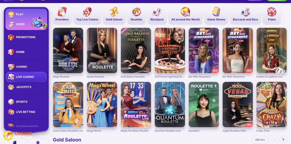 RoboCat Casino Live Games Australia