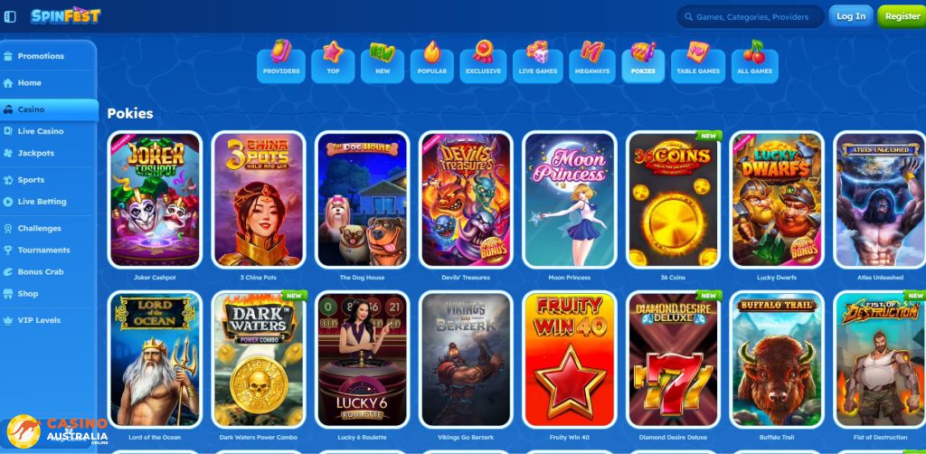 Spinfest Casino Games Australia