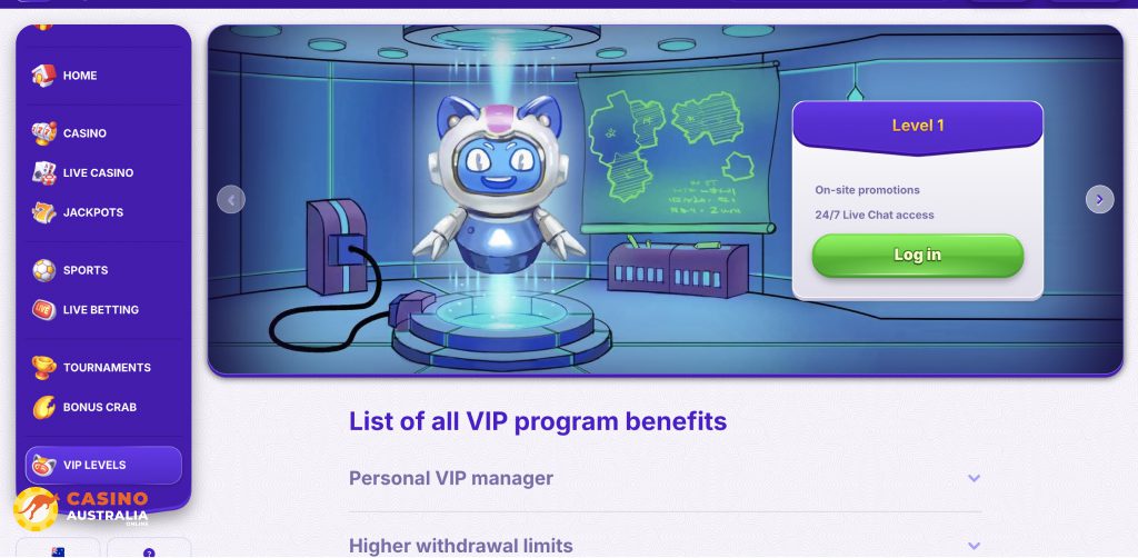 Vip Program at RoboCat Casino Australia