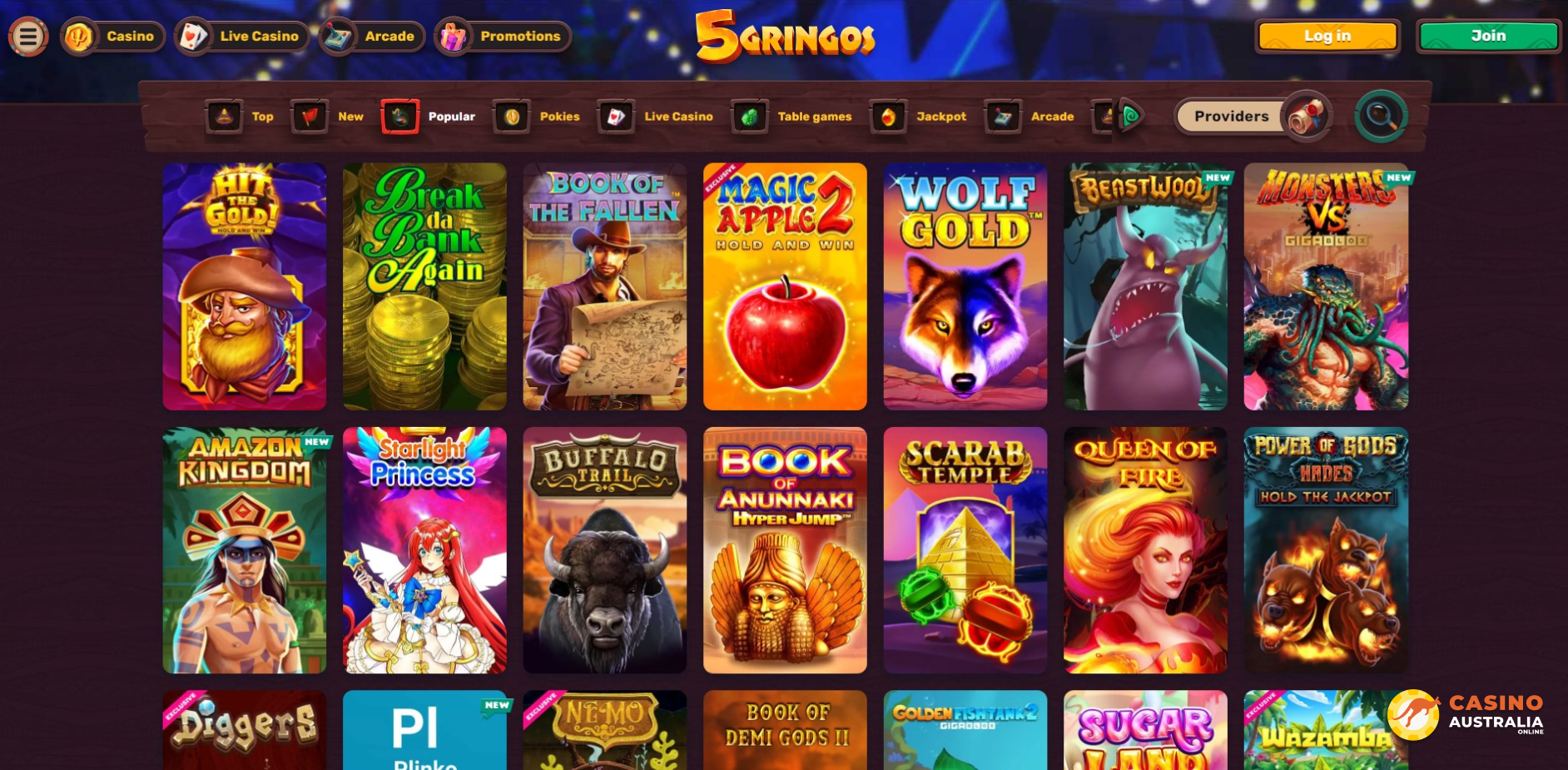 5 Gringos Casino Games Australia