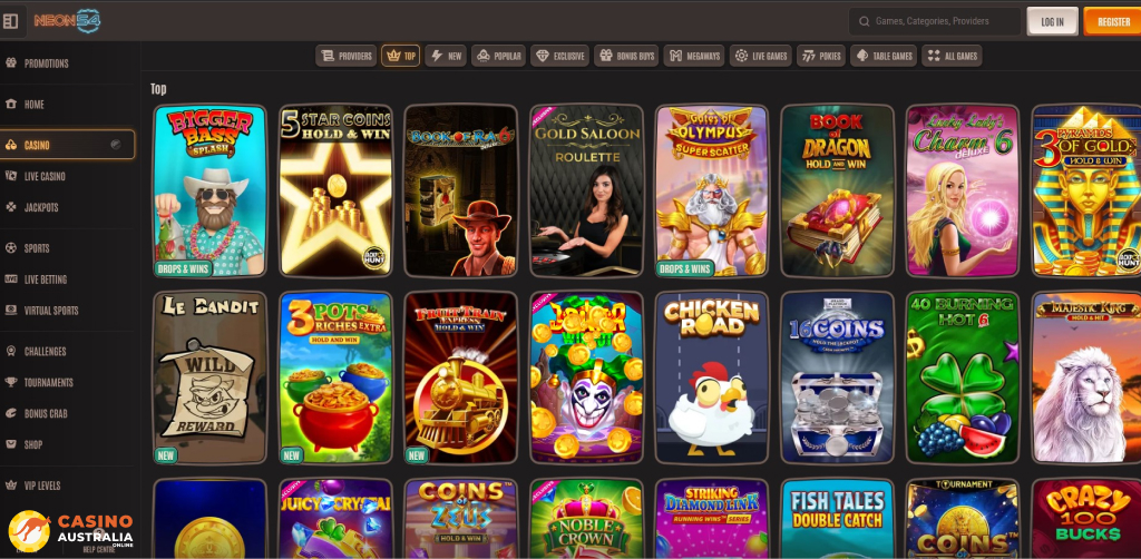 Neon54 Casino Games Australia
