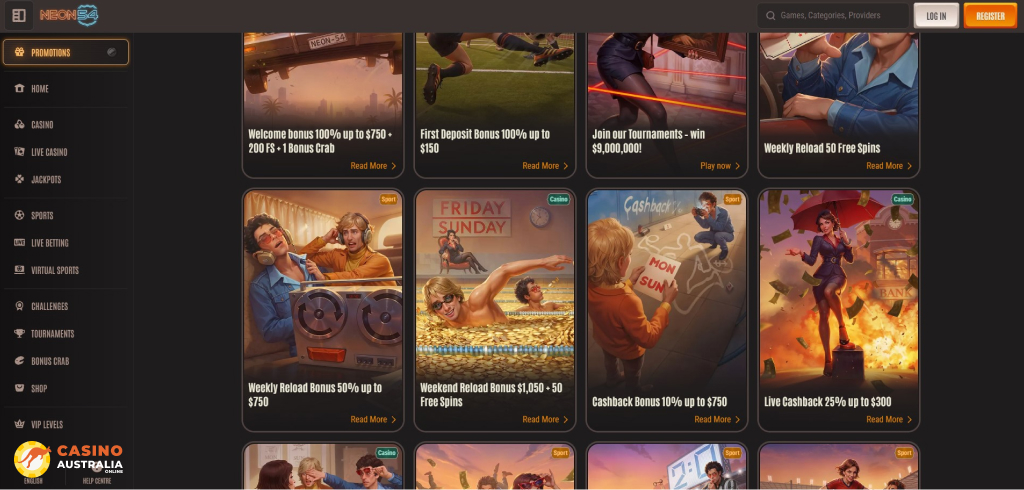 Neon54 Casino Promotions Australia