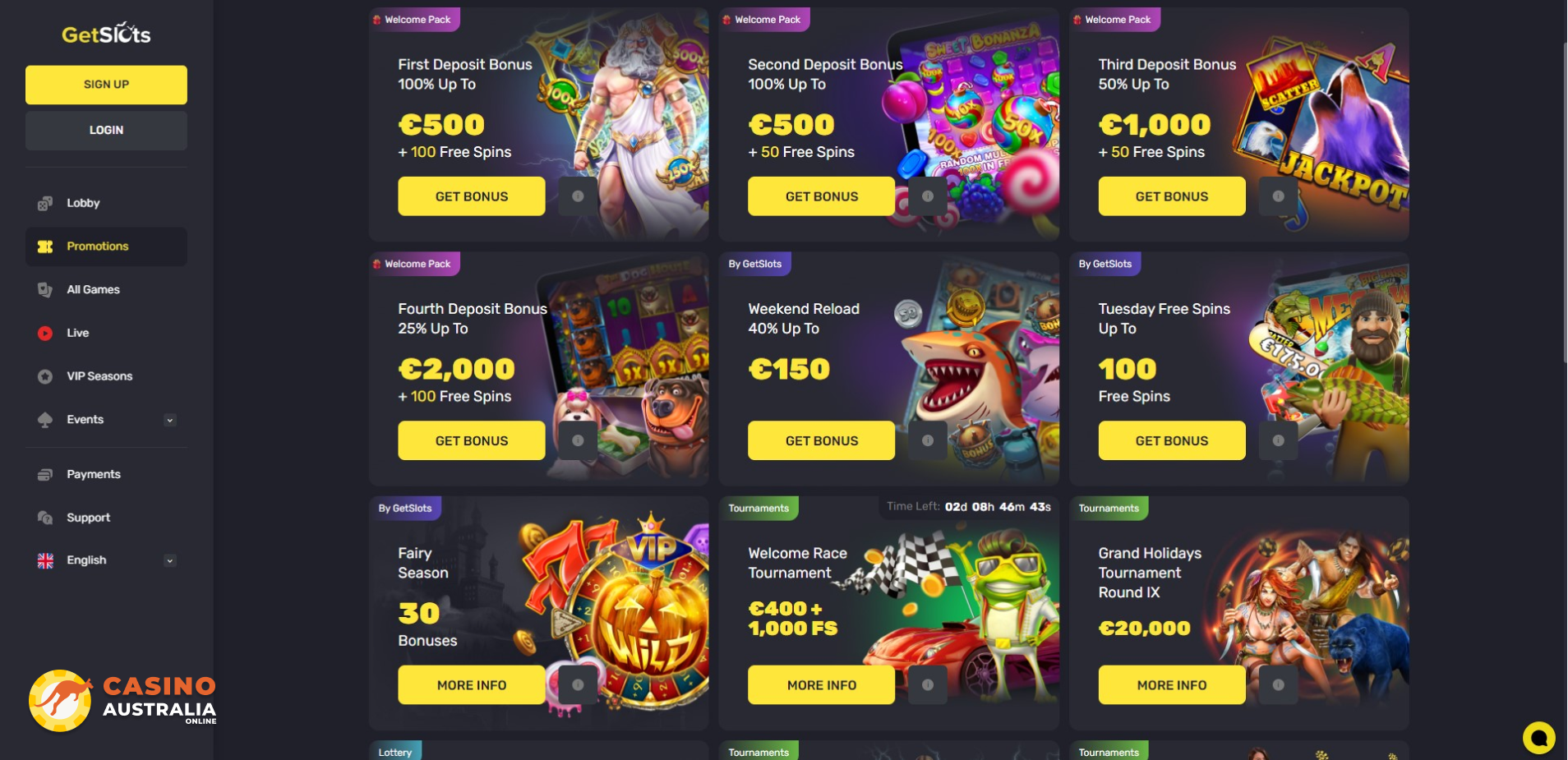 GetSlots Casino Promotions Australia