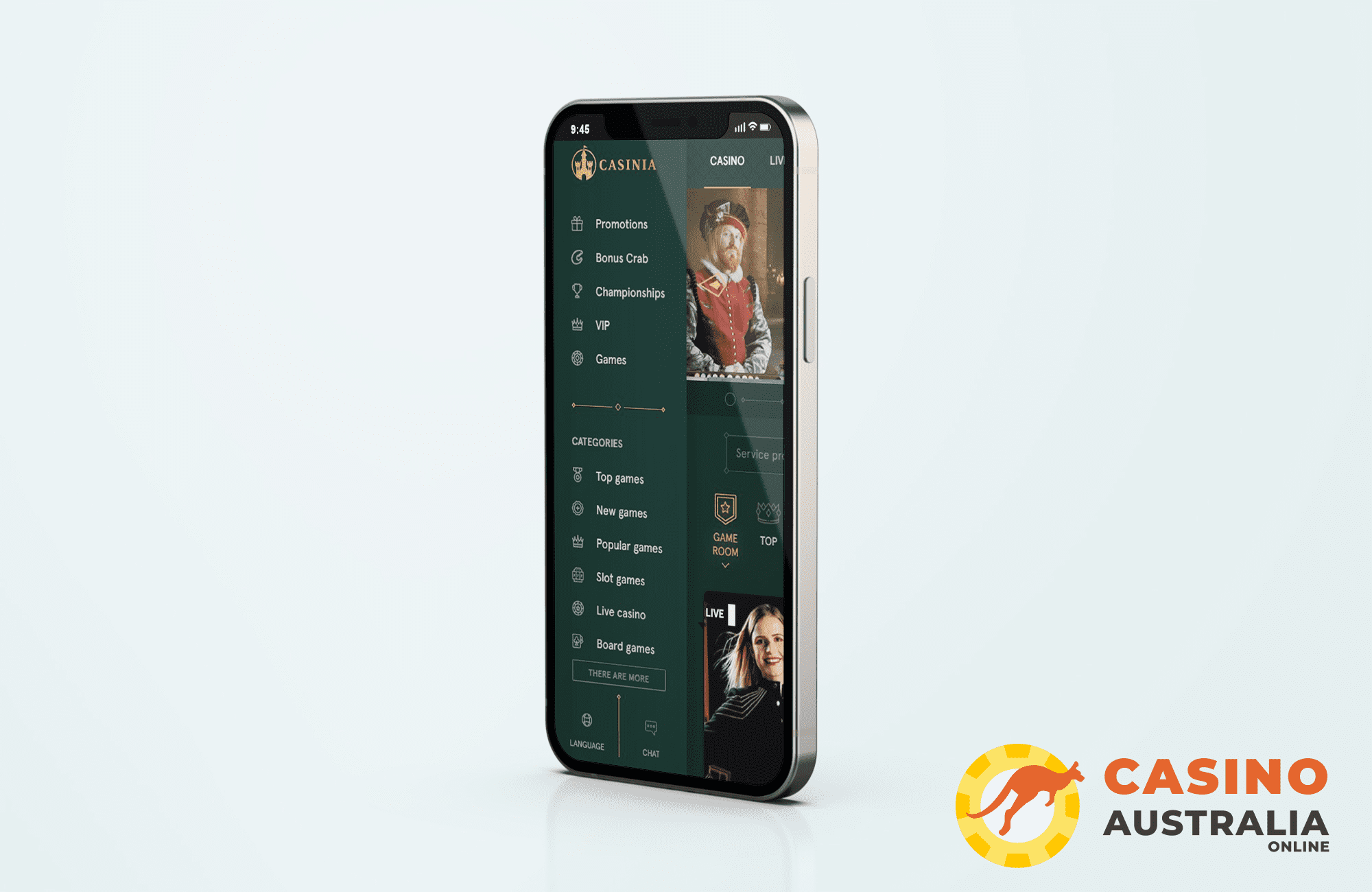 Casinia Casino Mobile Version