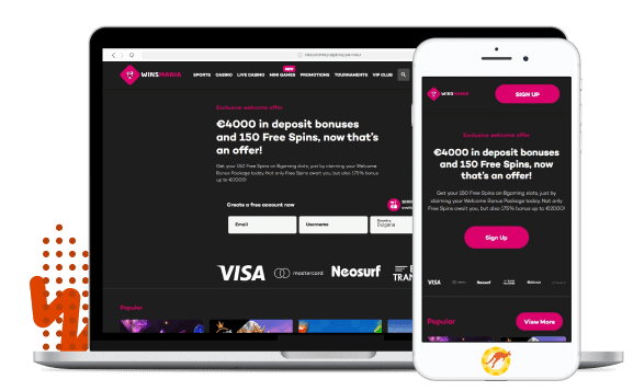 WinsMania Casino Mobile Devices