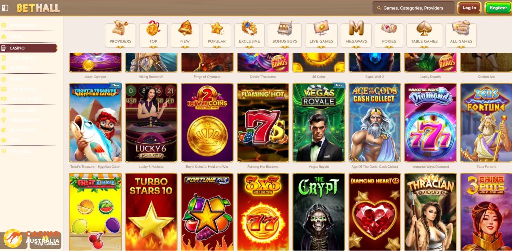 BetHall Casino Games Australia