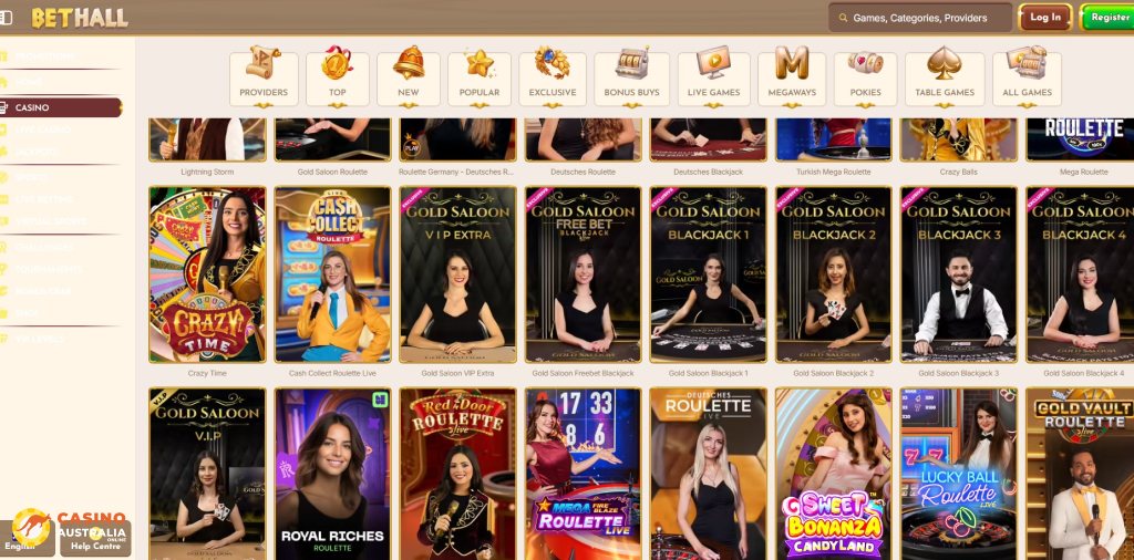 BetHall Casino Live Games Australia