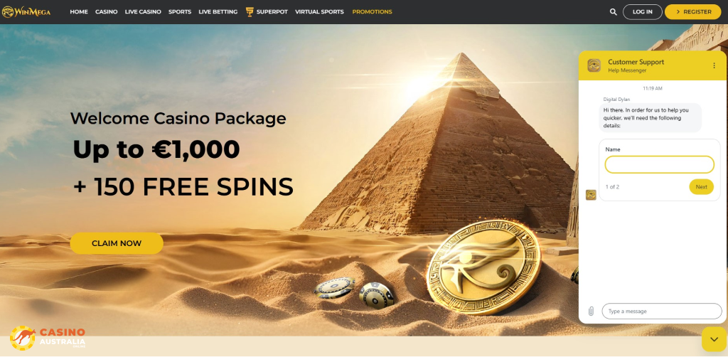 Customer Support at Winmega Casino Australia