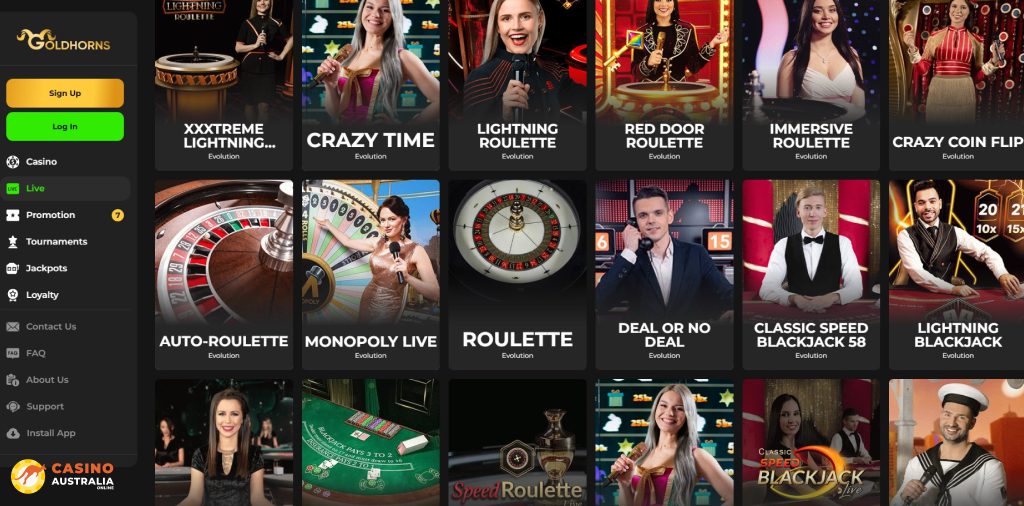 Goldhorns Casino Live Games Australia