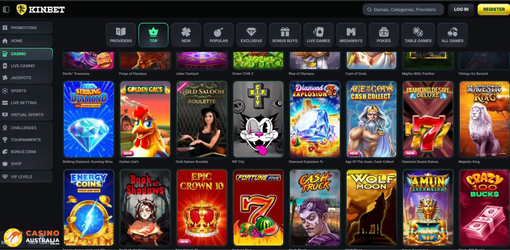 KinBet Casino Games Australia