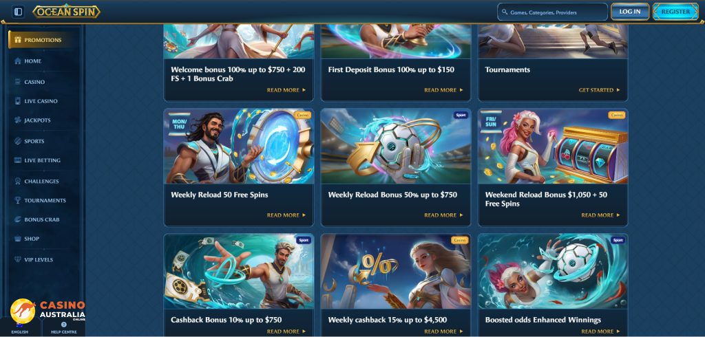 Ocean Spin Casino Promotions Australia