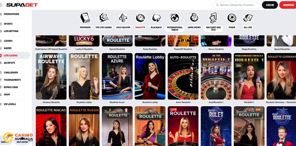 Supabet Casino Live Games Australia