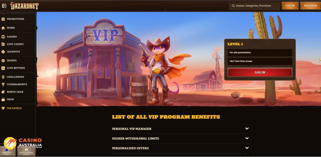 Vip Program at Dazardbet Casino Australia