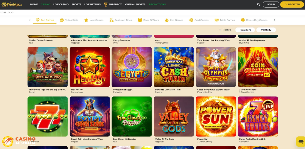 Winmega Casino Games Australia