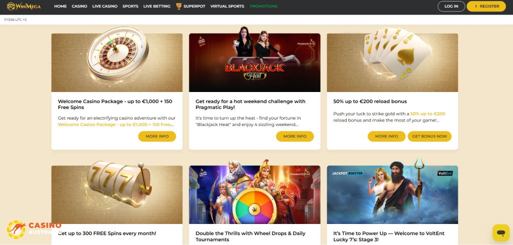 Winmega Casino Promotions Australia