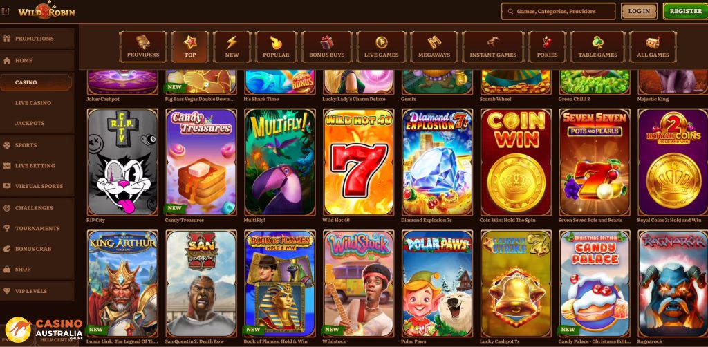 Wild Robin Casino Games Australia