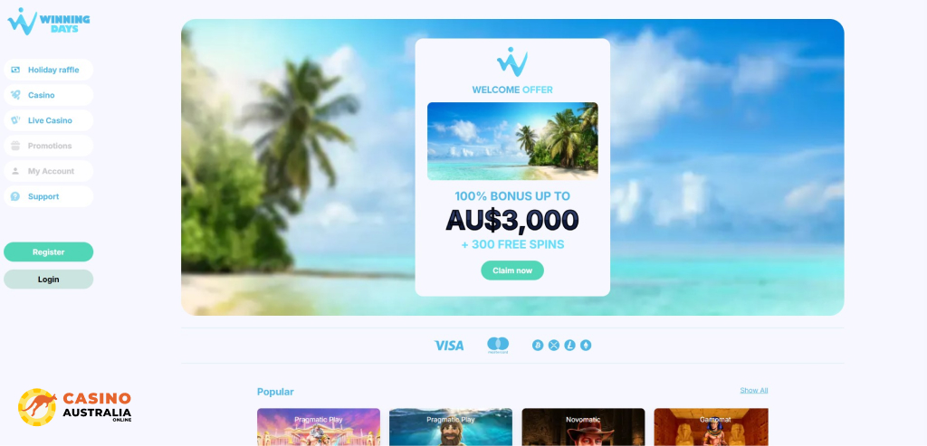 Winning Days Casino Review Australia