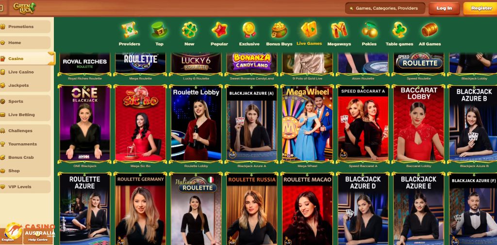 Greenluck Casino Live Games Australia