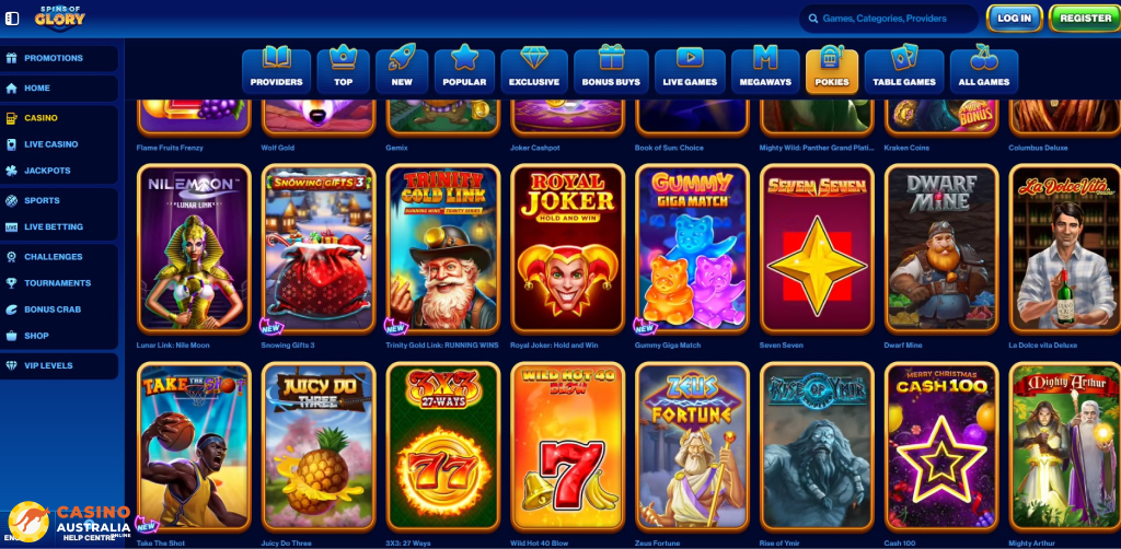 Spins of Glory Casino Games Australia