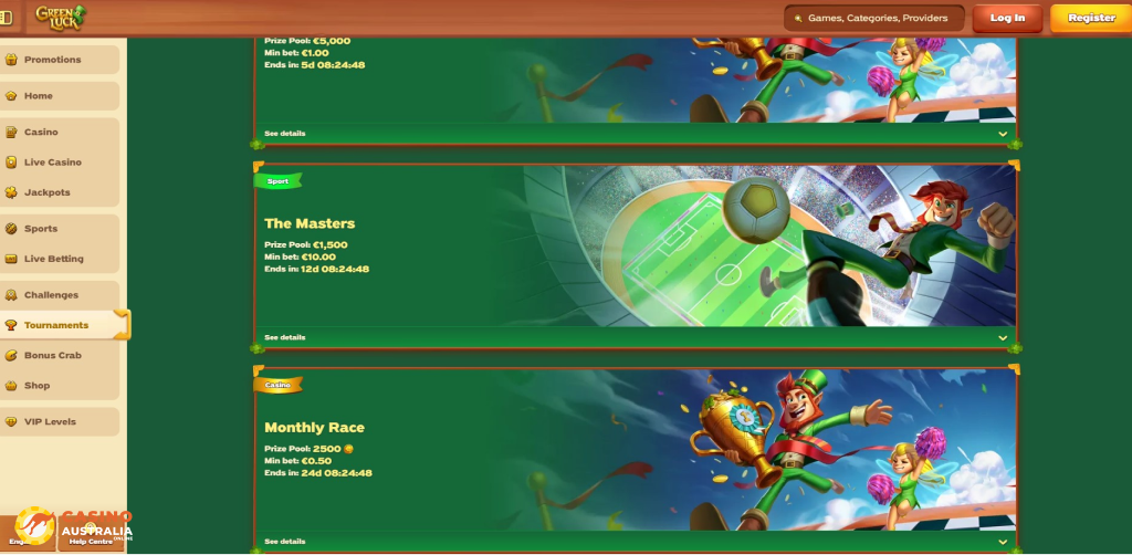 Tournaments at Greenluck Casino Australia