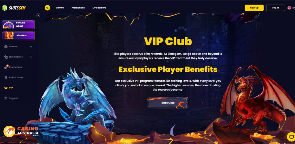 Vip Program at SlotsGem Casino Australia