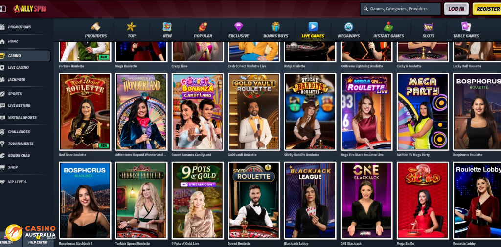 AllySpin Casino Live Games Australia