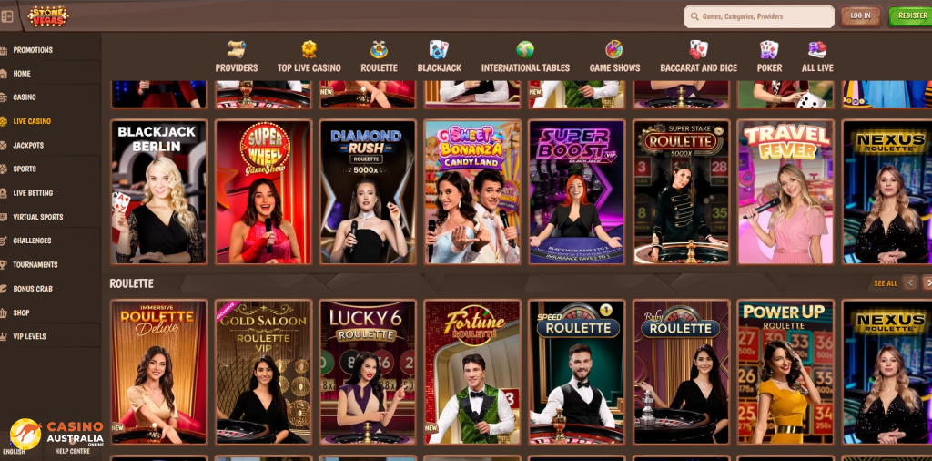 Stonevegas Casino Live Games Australia