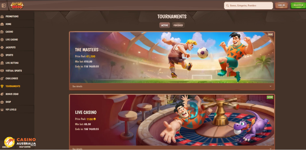 Tournaments at Stonevegas Casino Australia